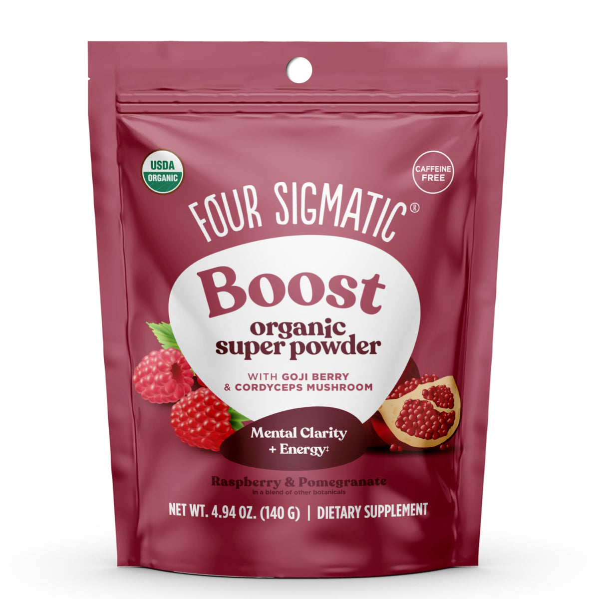 Four Sigmatic Perform Super Powder 140g front view with packaging