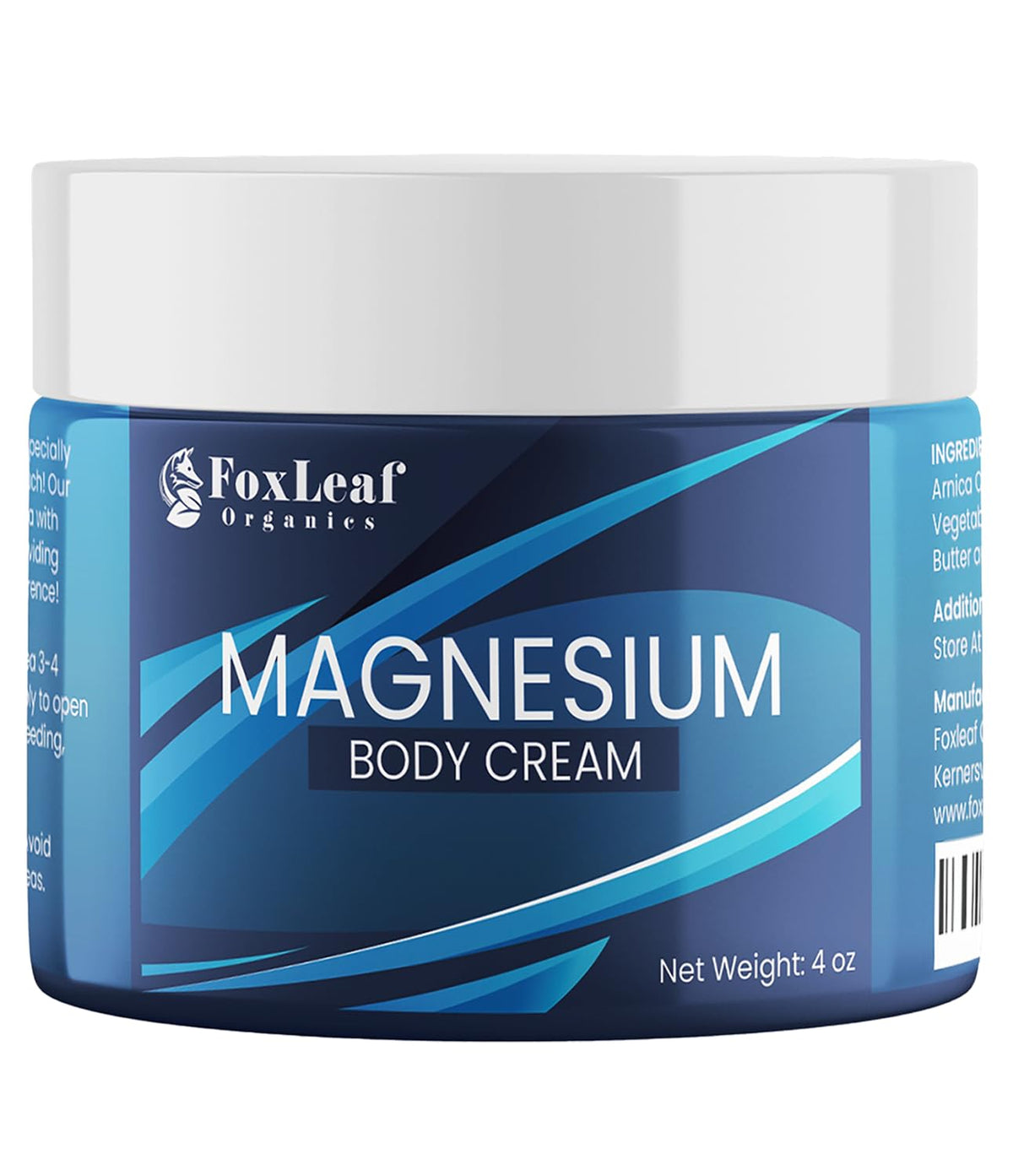 FOXLEAF Magnesium Cream 113g front view with packaging