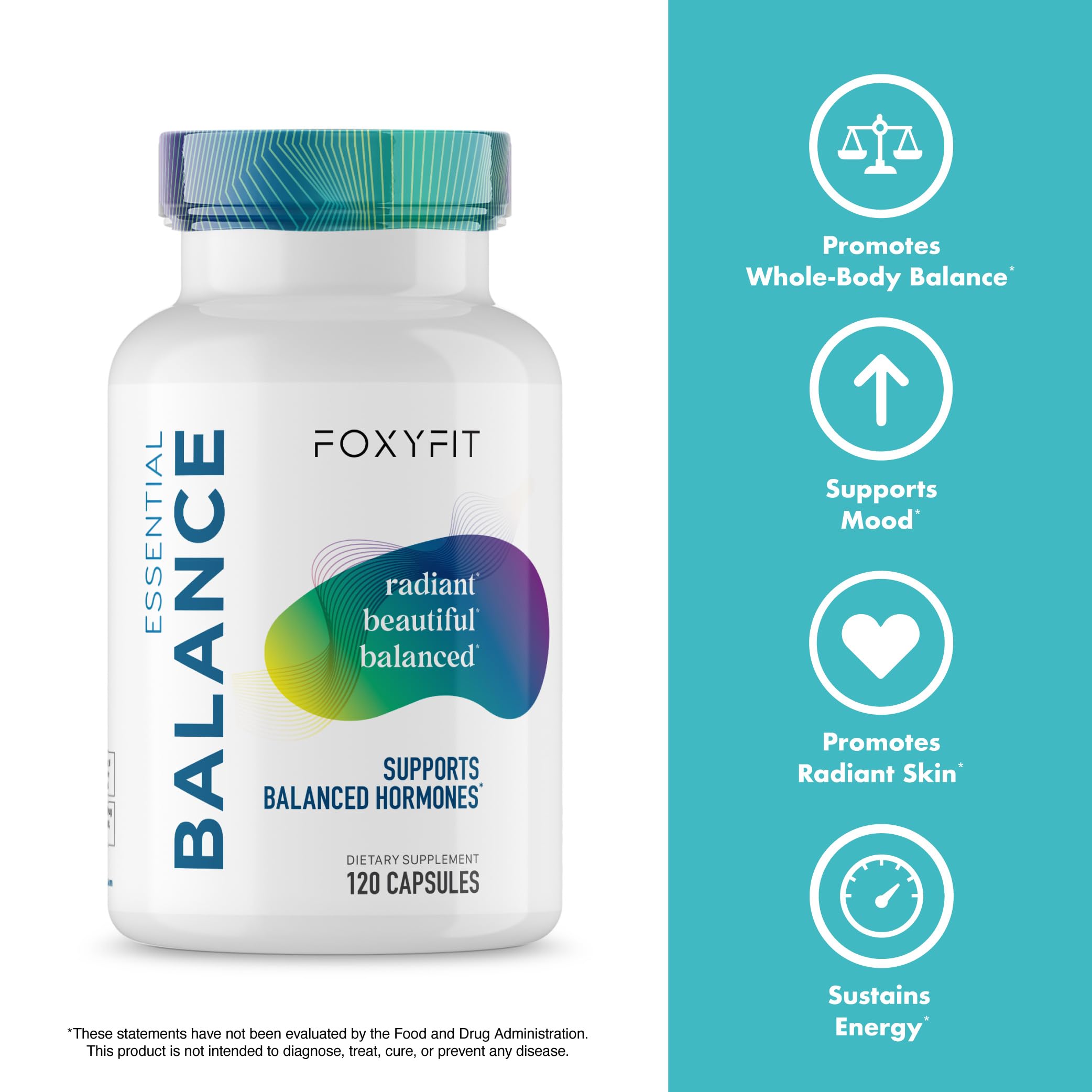 FoxyFit Essential Balance supplement in a lifestyle setting