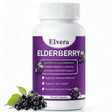 FQMUEV Organic Black Elderberry Capsules front view with packaging