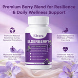 FQMUEV Organic Black Elderberry Capsules side view showing capsule size