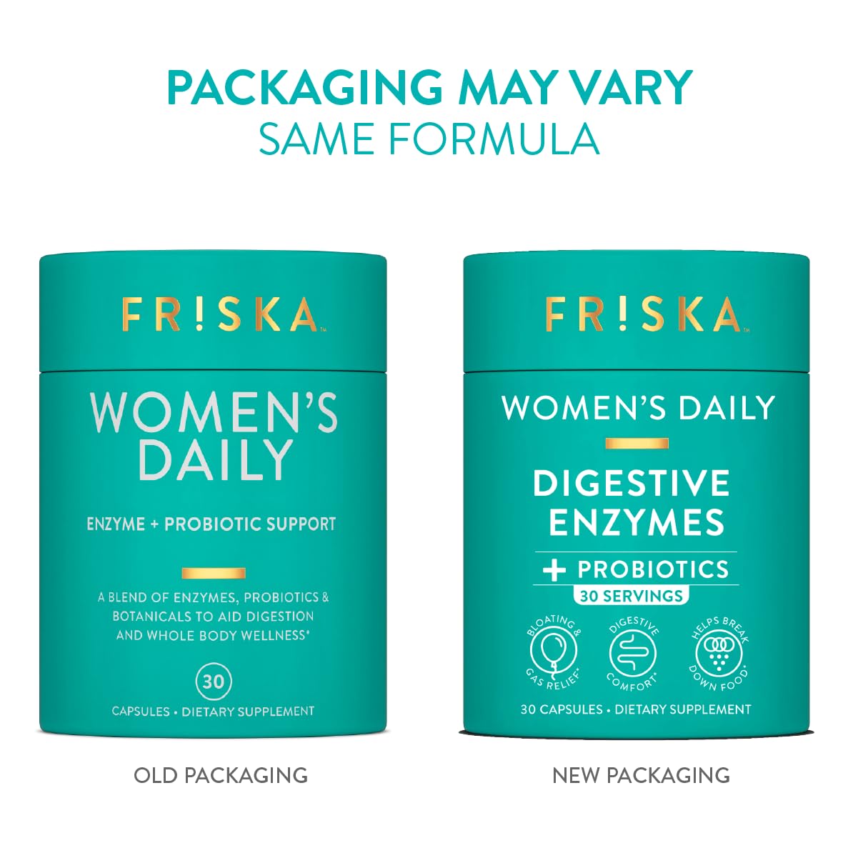 FR!SKA Women’s Daily Multi-Enzymes 60 Capsules side view