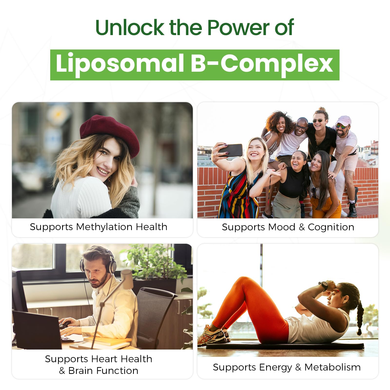 Franguly Liposomal B Complex softgels with measuring spoon
