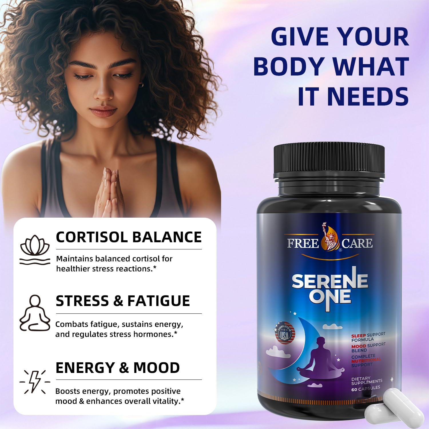 FreeCare Sleep Capsules side view showing packaging