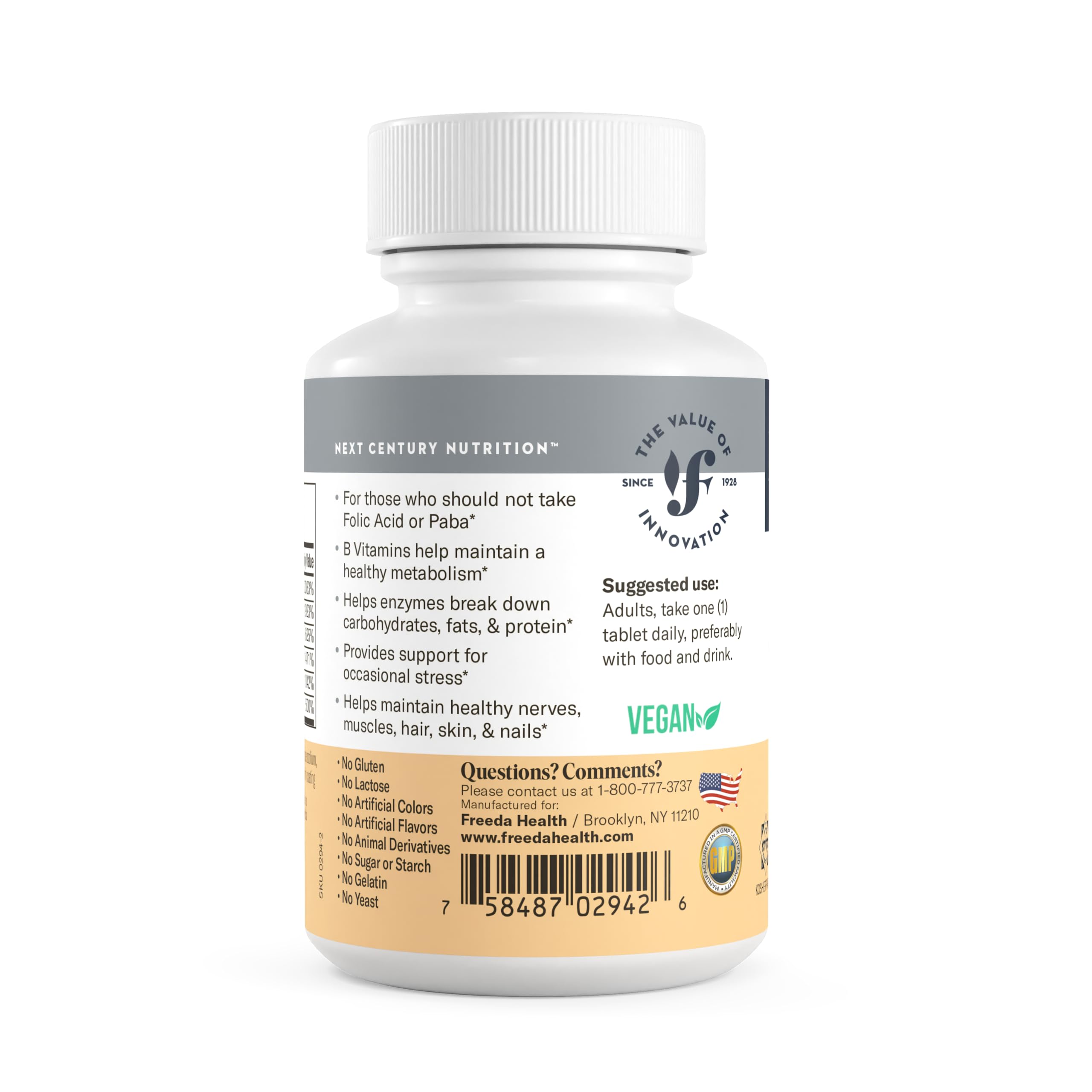 FREEDA B-Complex Vitamin Supplement with capsules