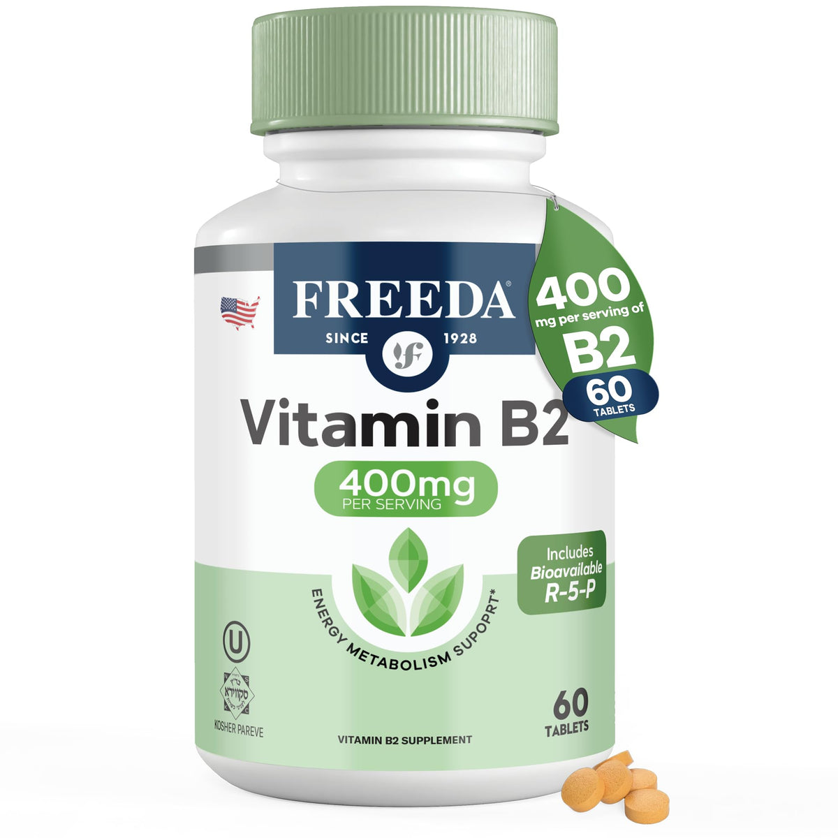 FREEDA B2 (Riboflavin) 400mg tablets front view