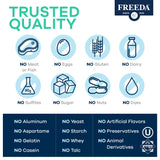 FREEDA Buffered Vitamin C 500mg capsules with a measuring spoon