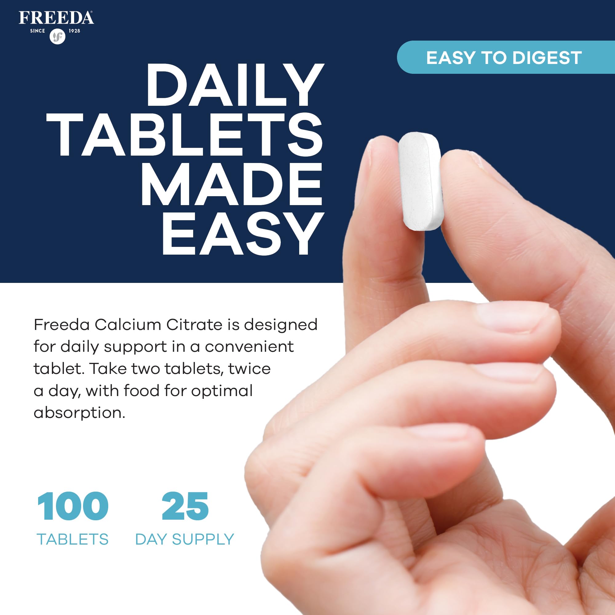 FREEDA Calcium Citrate 1000mg supplement packaging