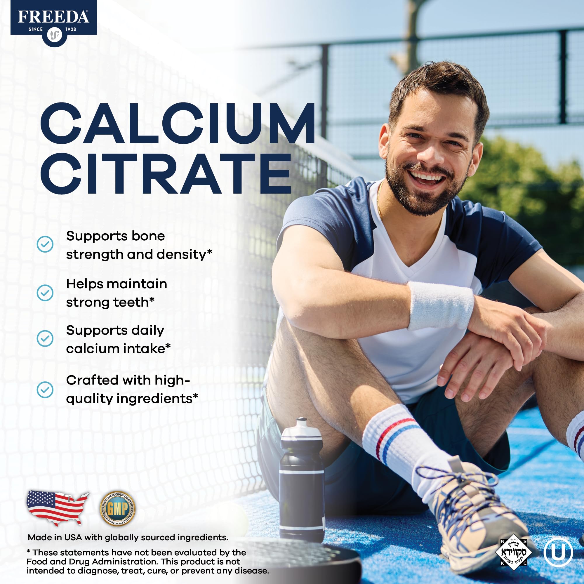 FREEDA Calcium Citrate 1000mg supplement side view