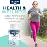 FREEDA Calcium Tablets 600mg displayed with other supplements