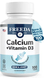 FREEDA Calcium with Vitamin D3 600mg 400IU supplement front view