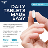 FREEDA Calcium with Vitamin D3 600mg 400IU supplement packaging