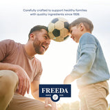 FREEDA Calcium with Vitamin D3 600mg 400IU supplement tablet close-up