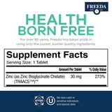 FREEDA Chelated Zinc 30mg Tablets packaging