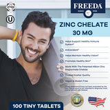 FREEDA Chelated Zinc 30mg Tablets side view