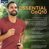 FREEDA CoQ10 100MG vegetarian capsules on a wooden table
