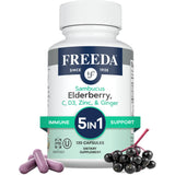 FREEDA Elderberry daily wellness Support Capsules front view