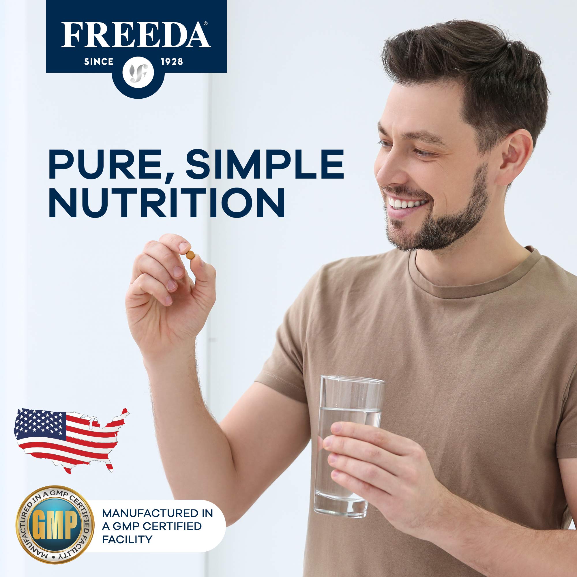 FREEDA Freedavite Moderate Multivitamin on a wooden table