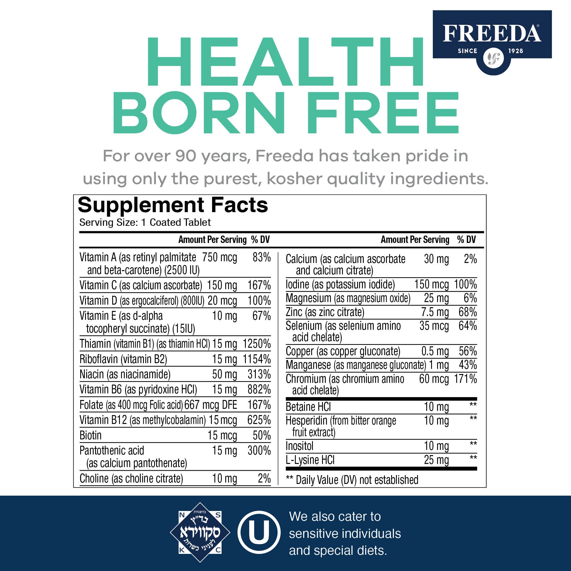 FREEDA Geri-Freeda Multivitamins 90 tablets packaging