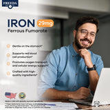 FREEDA Iron Supplement 29mg back view with ingredients