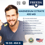 FREEDA Magnesium Citrate Powder 454g back view
