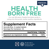 FREEDA Magnesium Citrate Tablets 400mg side view