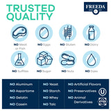 FREEDA Melatonin chewable tablets on a table