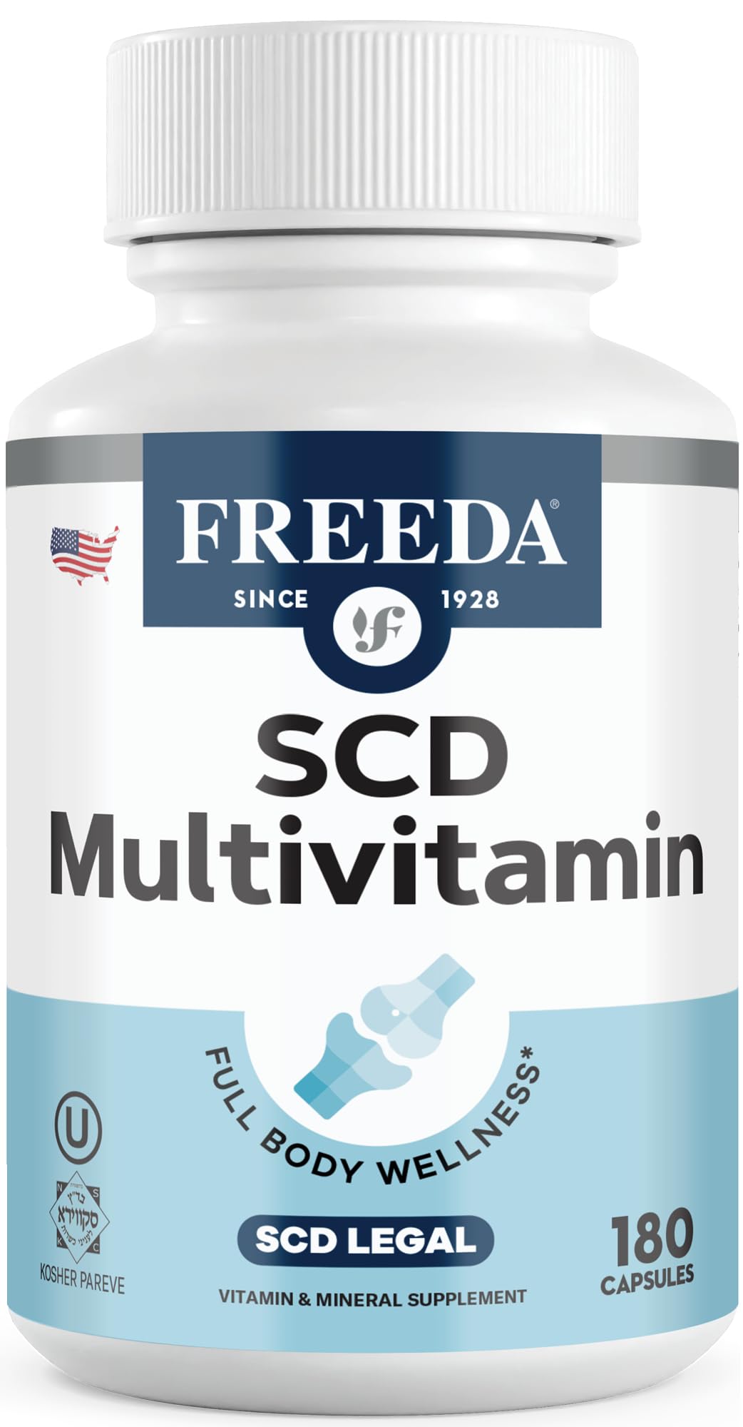 FREEDA SCD Adult Multivitamins front view of the bottle