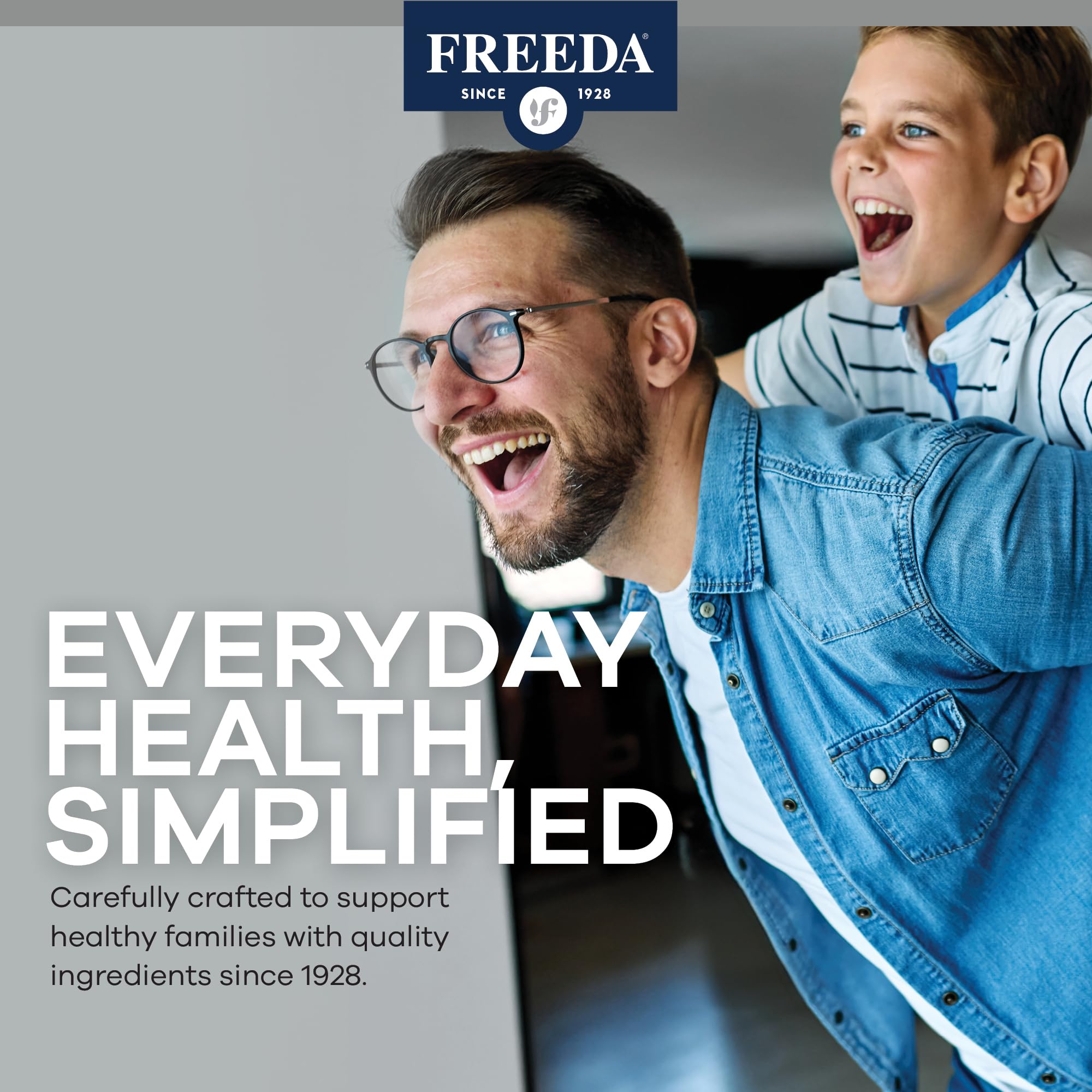 FREEDA SCD Adult Multivitamins opened bottle showing capsules