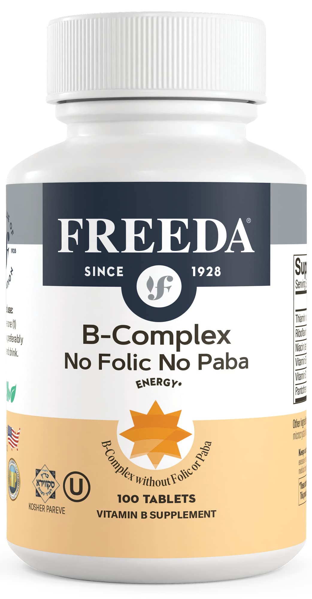 FREEDA Super Vitamin B Complex 100 capsules front view