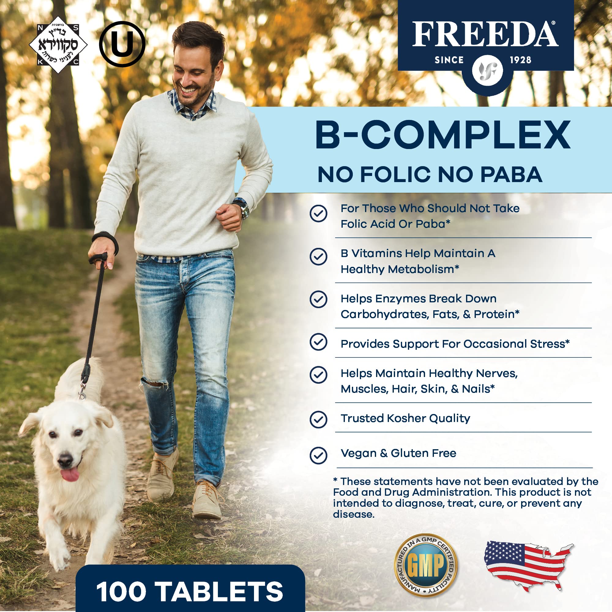 FREEDA Super Vitamin B Complex bottle side view