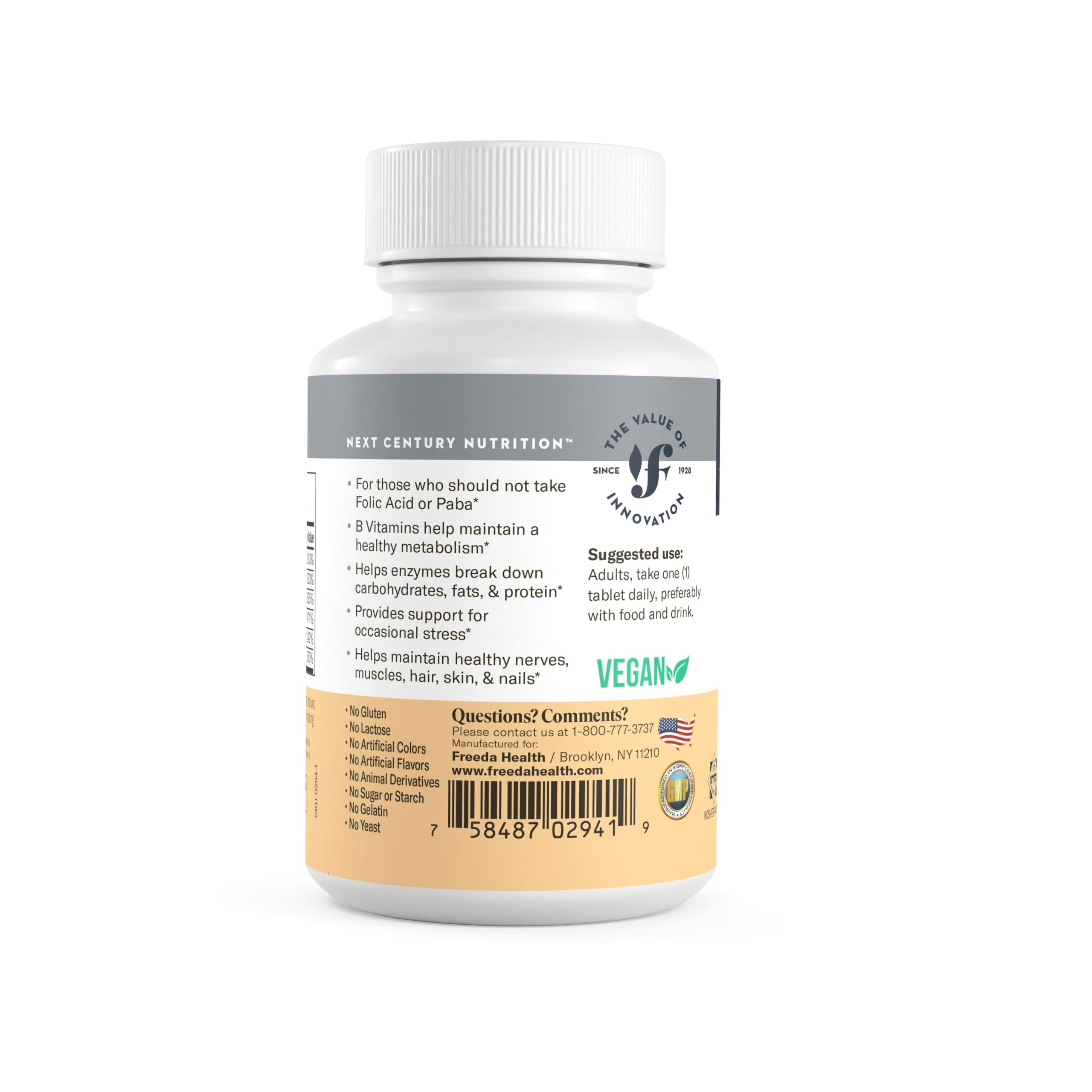 FREEDA Super Vitamin B Complex packaging details