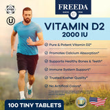 FREEDA Vegan Vitamin D2 2000 IU Supplement side view