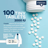 FREEDA Vegan Vitamin D2 supplement bottle with label