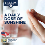 FREEDA Vegan Vitamin D2 supplement with measuring spoon