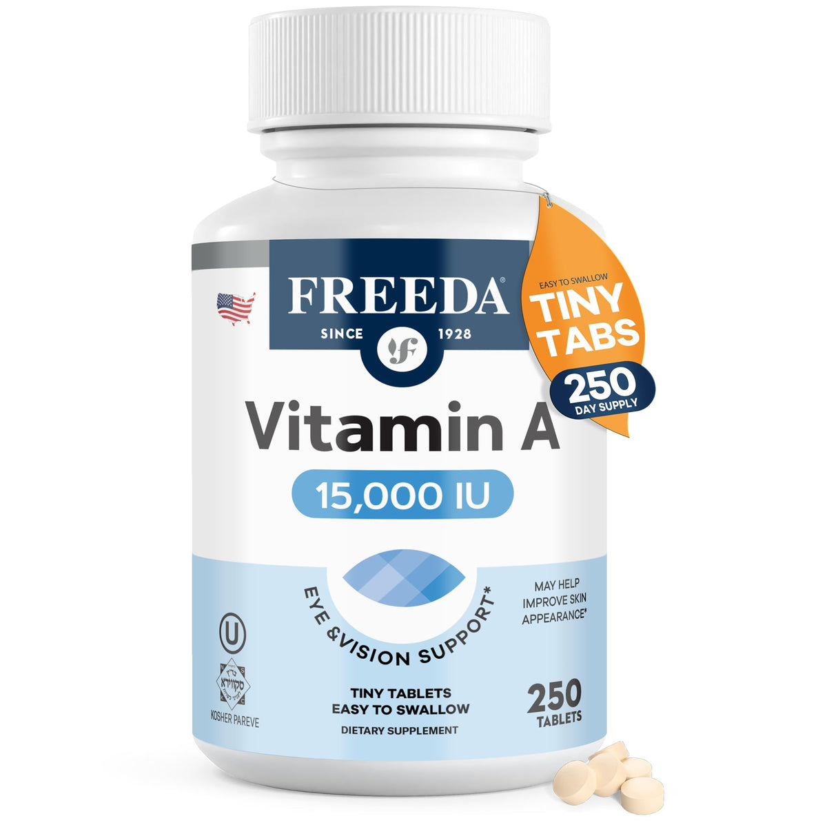 FREEDA Vitamin A Supplement 15,000 IU front view