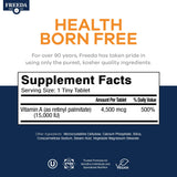 FREEDA Vitamin A Supplement packaging with details