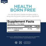 FREEDA Vitamin D3 1000 IU supplement tablets close-up