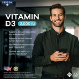 FREEDA Vitamin D3 2000 IU packaging side view