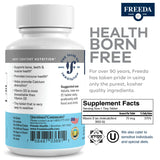 FREEDA Vitamin D3 3000 IU supplement tablets on a kitchen counter