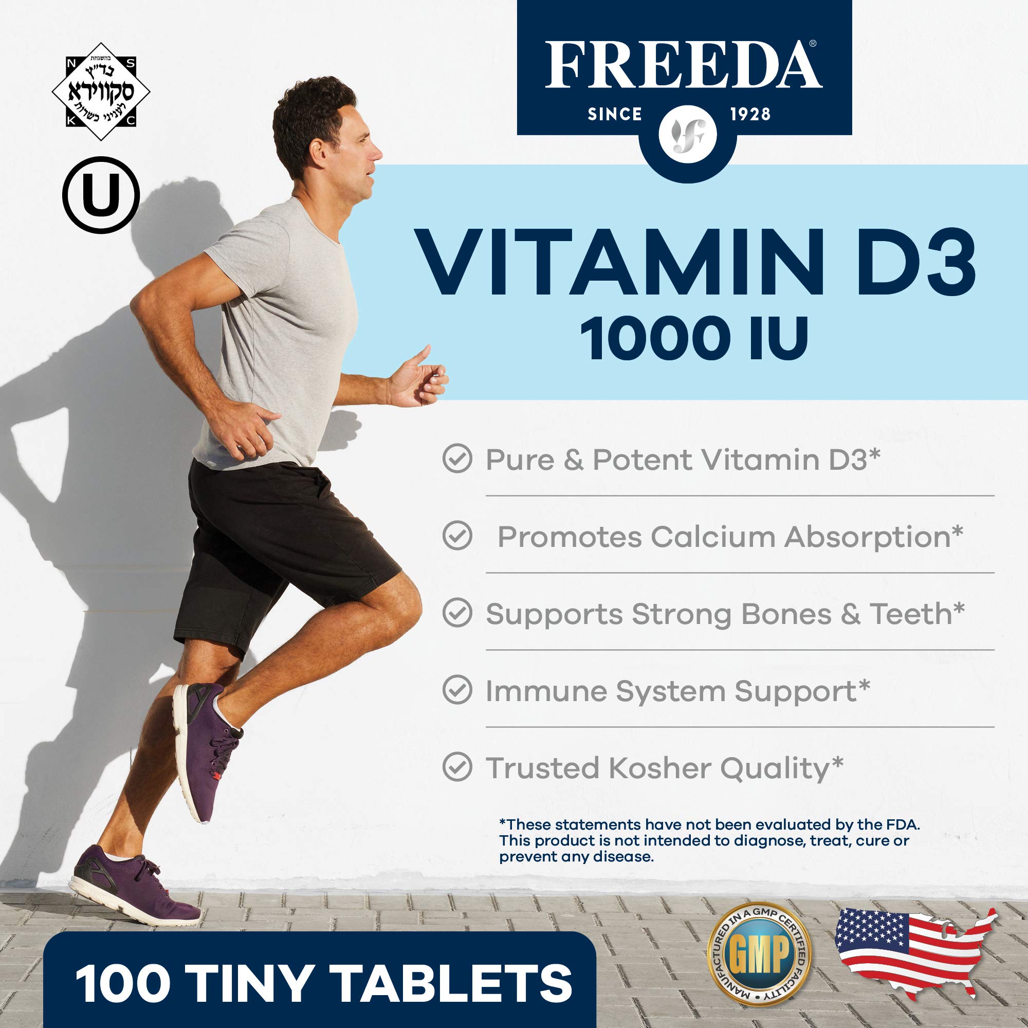 FREEDA Vitamin D3 supplement dosage information