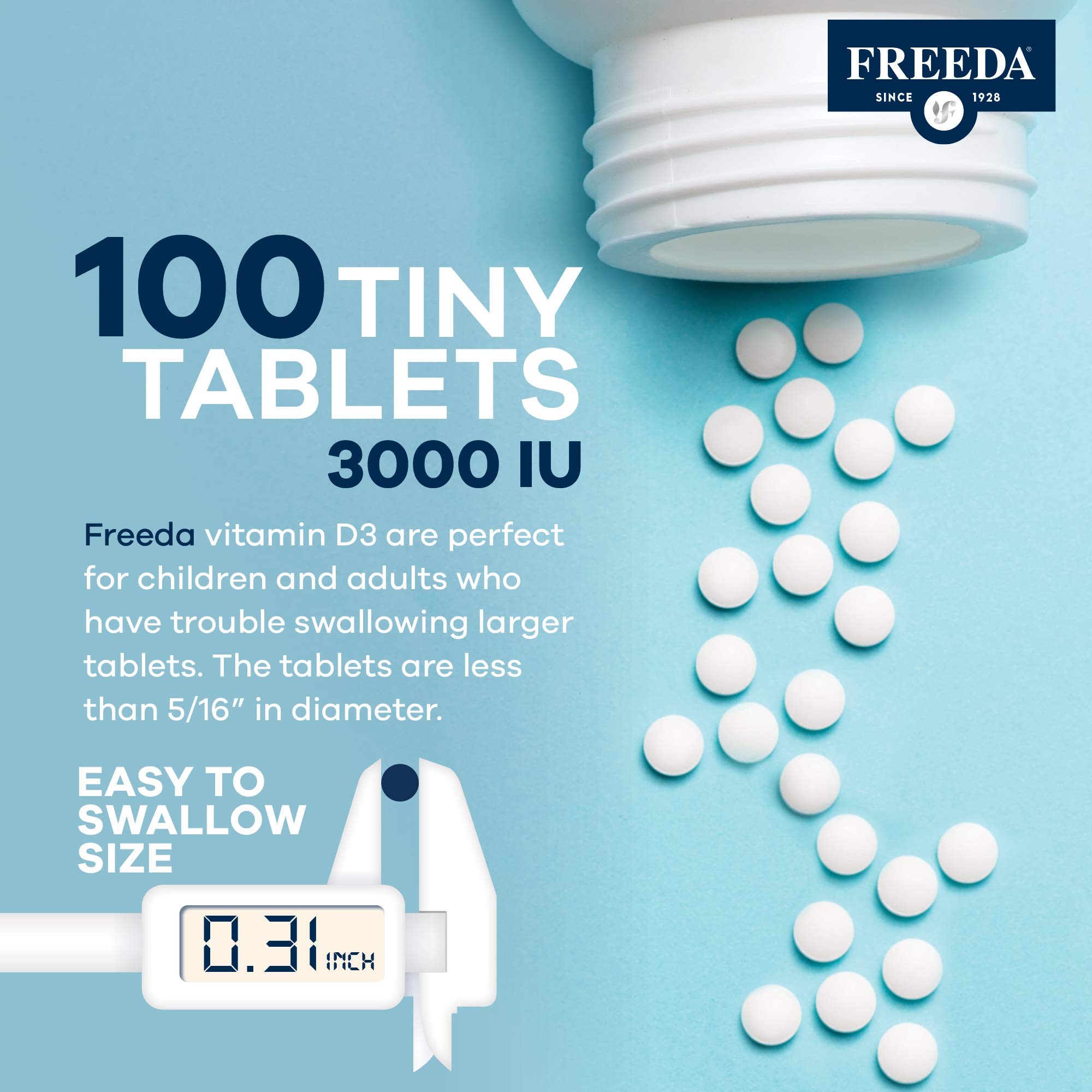 FREEDA Vitamin D3 tablets with kosher certification