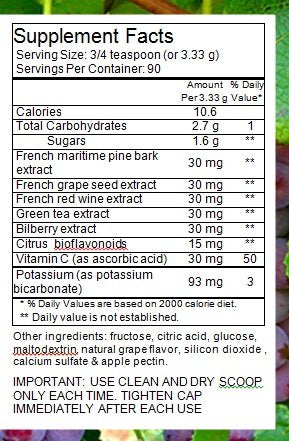 FrenchGlory Grape Seed Extract 300g powder scoop showing texture