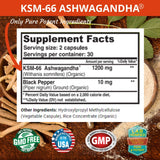 FRESH HEALTHCARE Ashwagandha KSM 66 Capsules bottle with label