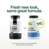 Fresh Nutrition B9 (Folic Acid) 15mg 60 vegetarian capsules side view