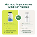 Fresh Nutrition B9 (Folic Acid) capsules on a wooden surface