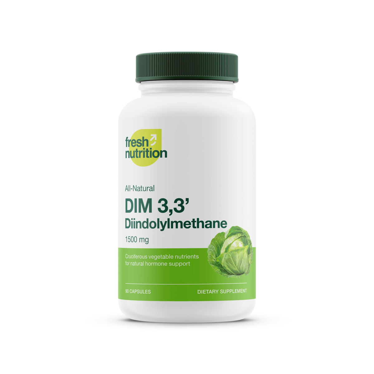 Fresh Nutrition DIM Supplement 500mg 90 Capsules front view