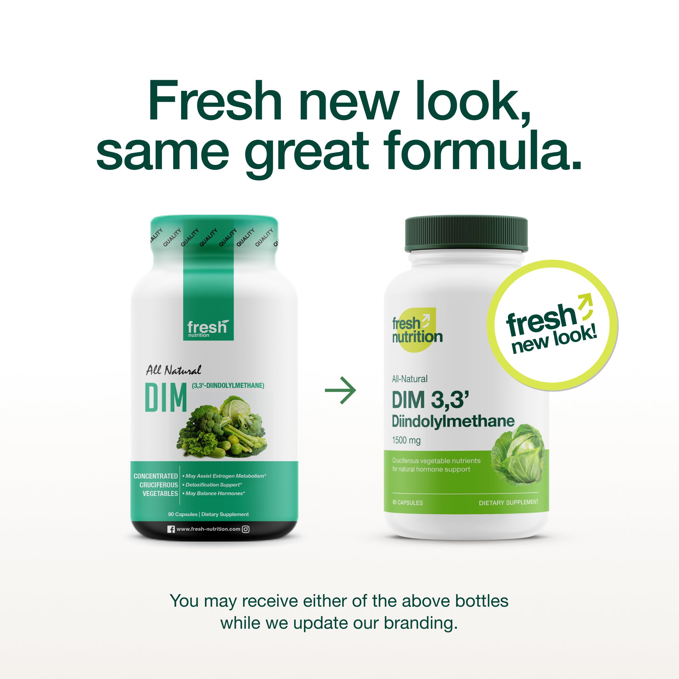 Fresh Nutrition DIM Supplement 500mg bottle with label