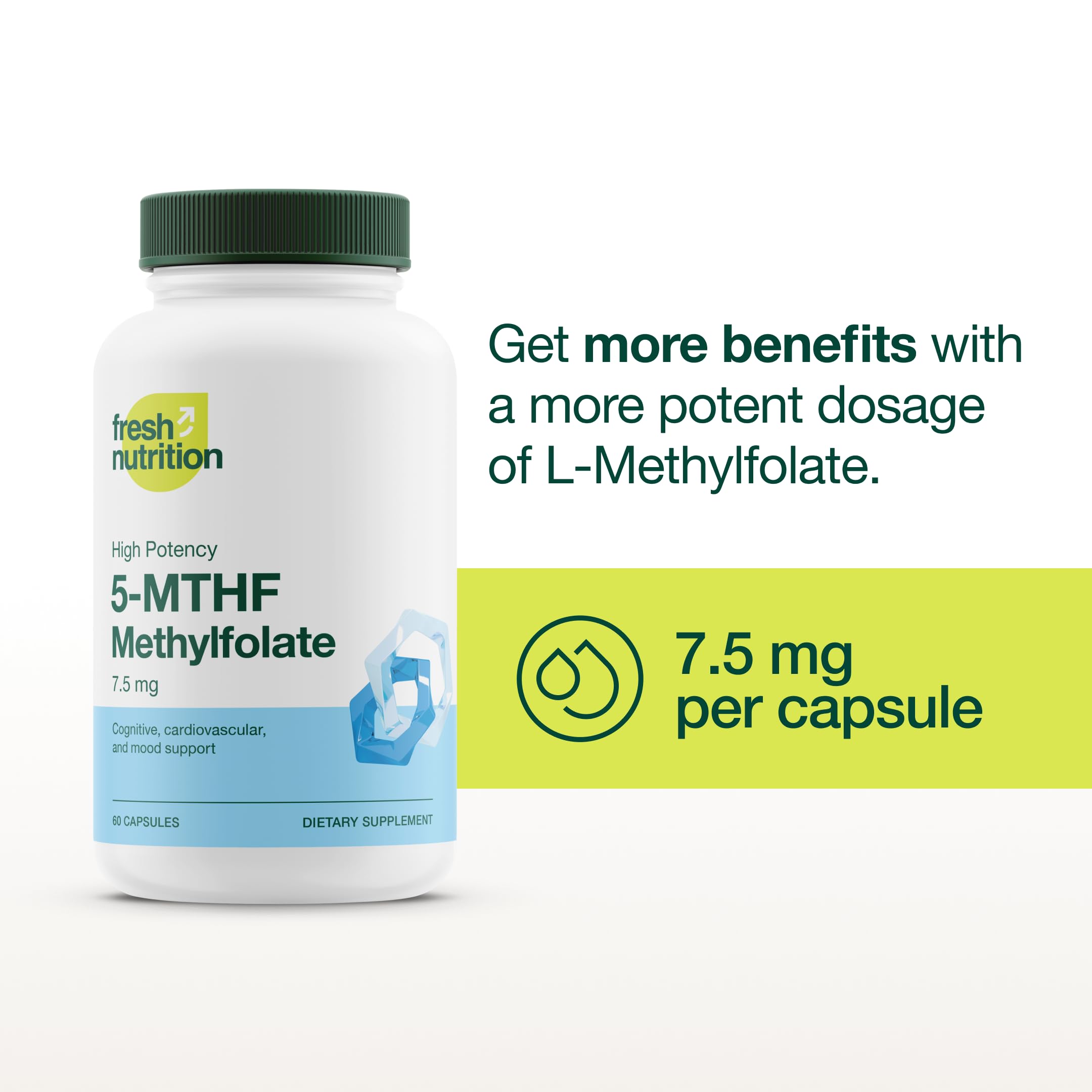 Fresh Nutrition Folic Acid 5-MTHF 90 Capsules back view