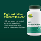 Fresh Nutrition N-Acetyl Cysteine 600mg 90 vegetarian capsules back view
